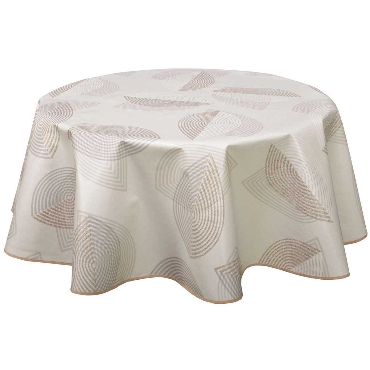 HABITABLE Nappe en toile cirée ronde Baleo - Diam. 135 cm - Ecru