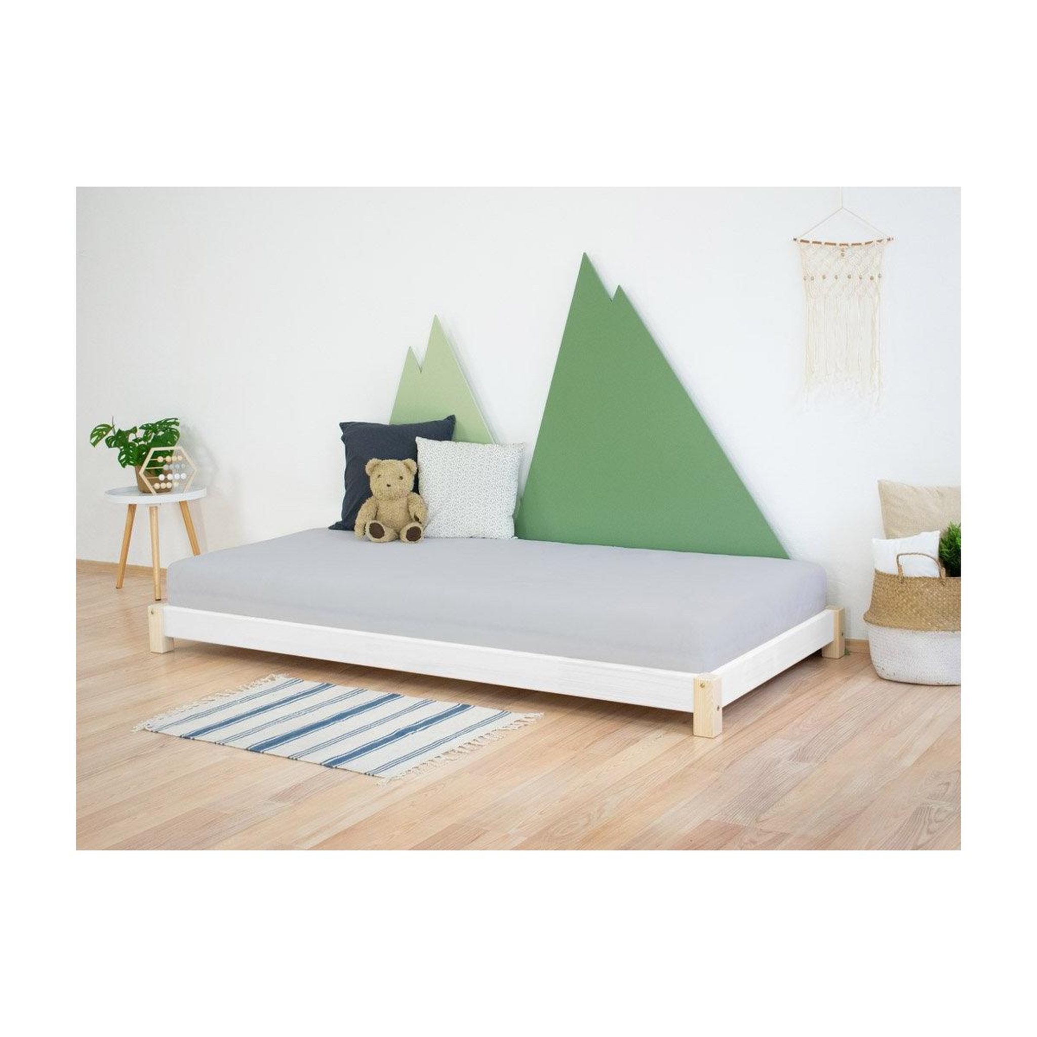 Voir la diapositive 3 : BENLEMI Lit simple en bois TEENY Blanc 120x180cm