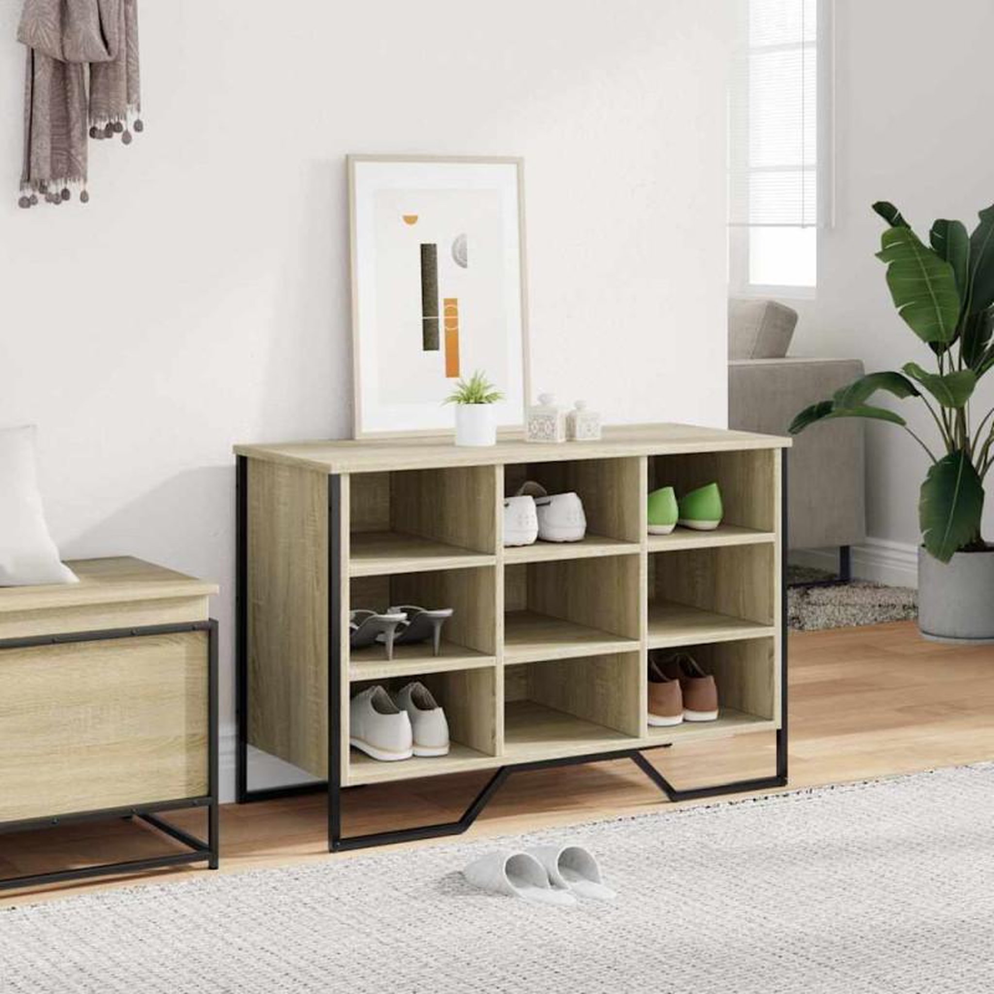 Voir la diapositive 3 : VIDAXL Armoire à chaussures chêne sonoma 90x38x61,5 cm bois ingénierie