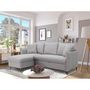 Voir la diapositive 2 : MARKET24 Canapé d'angle convertible réversible 4 places GERAUD - Tissu Gris - Coffre de rangement - L 210 x P 147 x H 90 cm