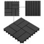 Voir la diapositive 4 : VIDAXL Carreau de terrasse 11 pcs WPC 30 x 30 cm 1 m^2 Noir