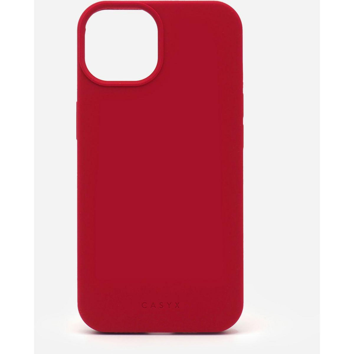 CASYX Coque iPhone 15 Plus Magsafe Rouge Carmin