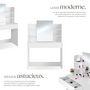 Voir la diapositive 3 : tectake Coiffeuse au look moderne blanc