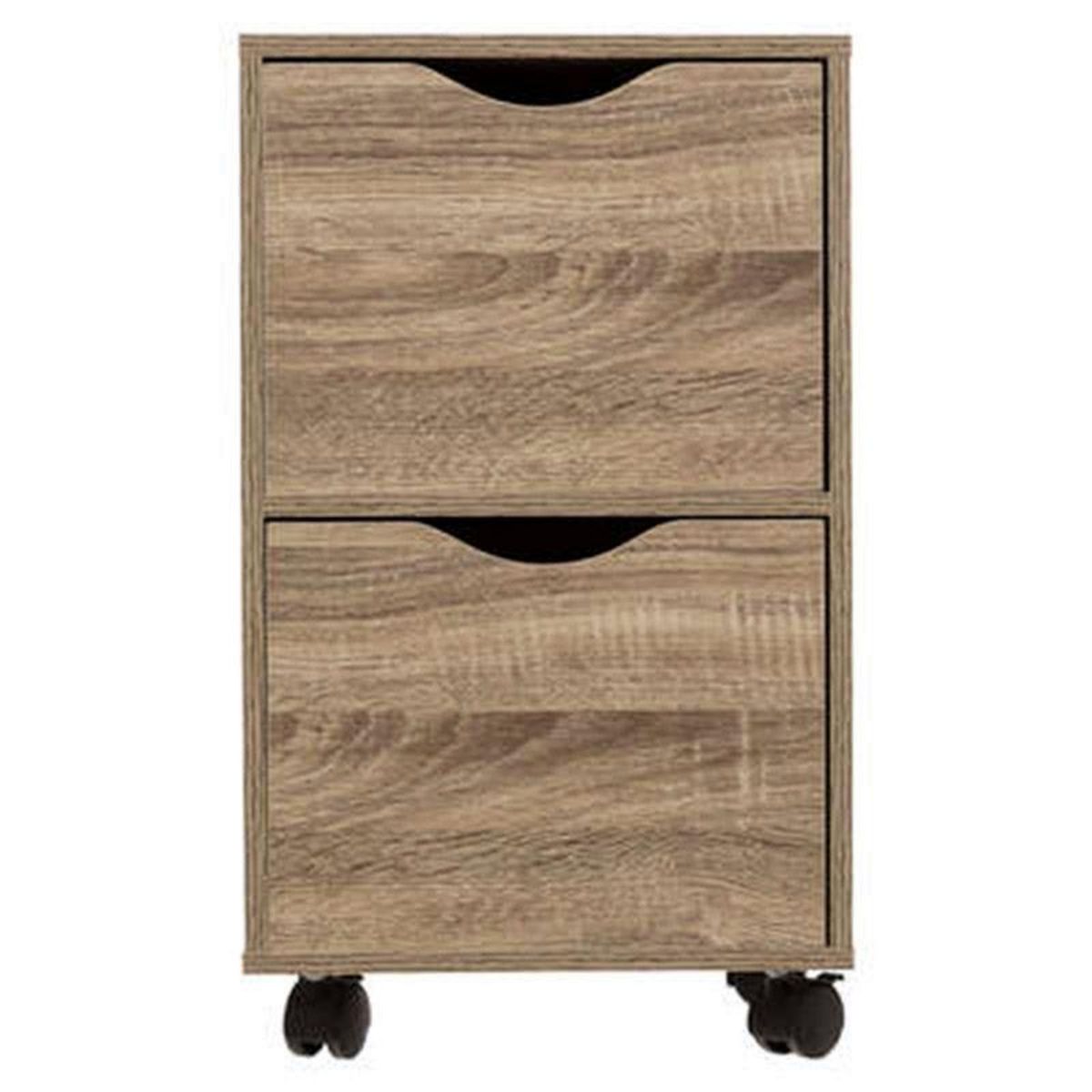  Tour de Rangement  2 Tiroirs  56cm Naturel