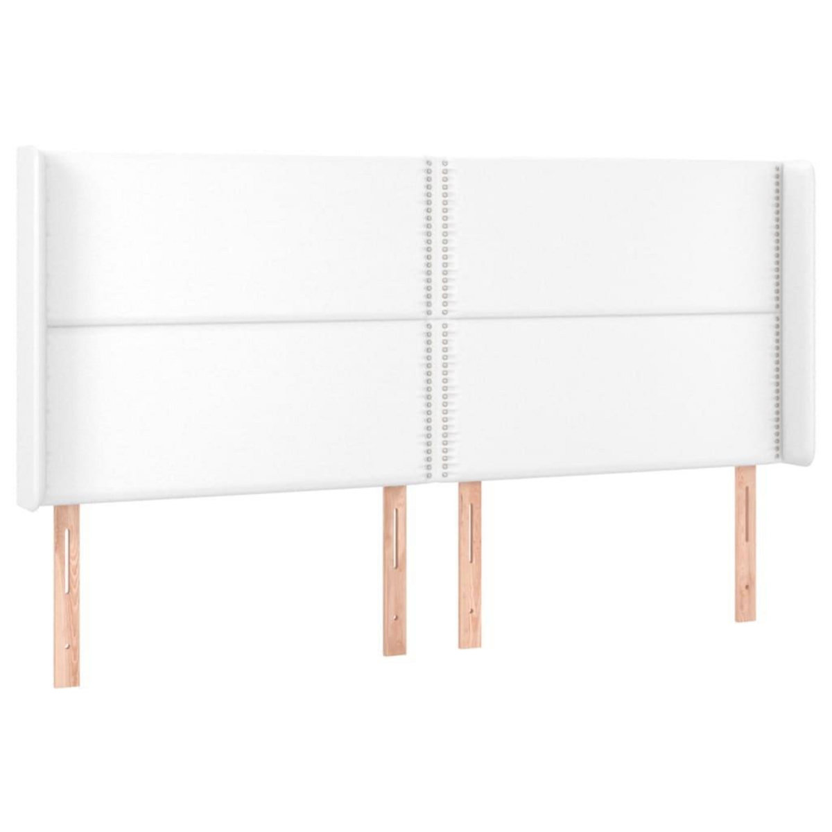 VIDAXL Tete de lit avec oreilles Blanc 163x16x118/128 cm Similicuir
