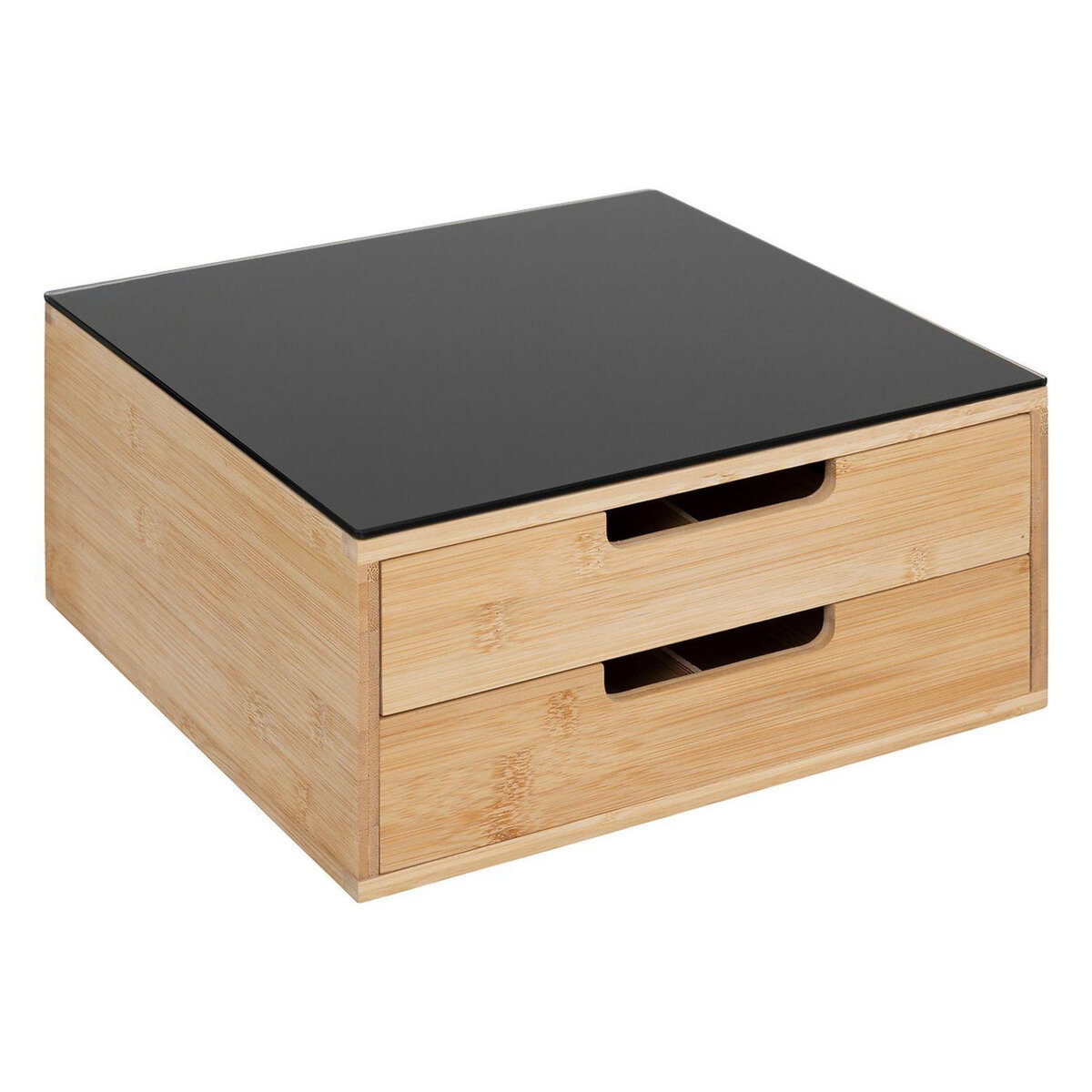 FIVE Porte-capsules 2 tiroirs avec séparations modulables - Beige et noir