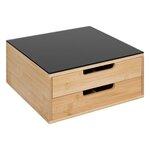 FIVE Porte-capsules 2 tiroirs avec séparations modulables - Beige et noir