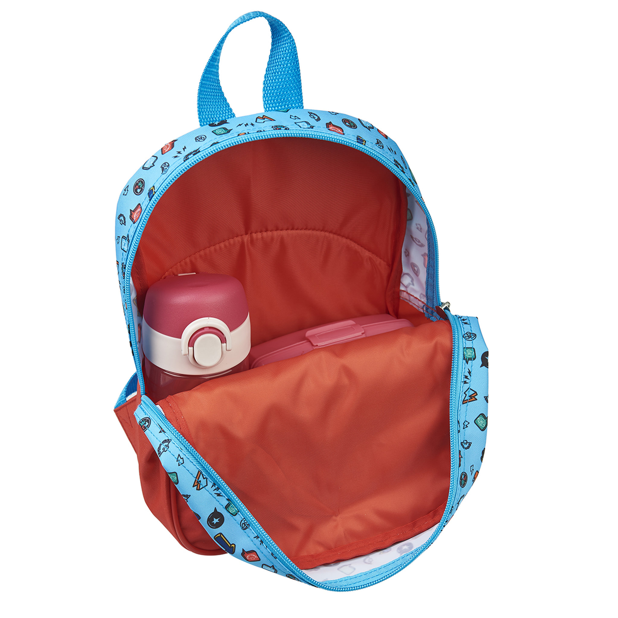 Voir la diapositive 4 : Sac maternelle avec pochette avant rouge Pyjamasques
