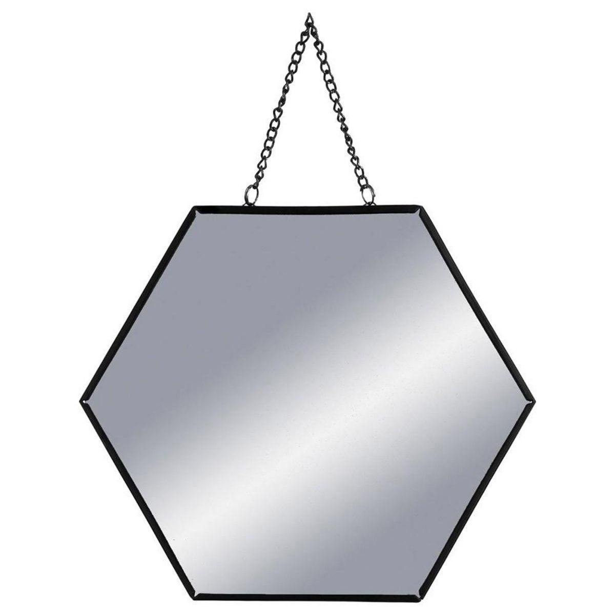 ATMOSPHERA Ensemble de 3 miroirs Hexa chaîne noir