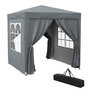 Voir la diapositive 1 : OUTSUNNY Tonnelle de jardin tente pliante barnum pop-up 2 x 2 m 4 parois latérales amovibles 2 fenêtres sac de transport gris
