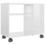 Voir la diapositive 2 : VIDAXL Table d appoint Blanc brillant 70x35x55 cm Bois d ingénierie