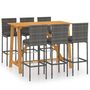 Voir la diapositive 2 : VIDAXL Ensemble de bar de jardin 7 pcs avec coussins Gris