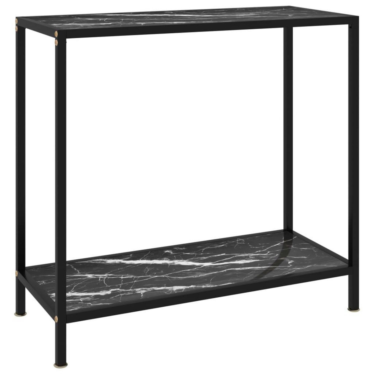 VIDAXL Table console Noir 80x35x75 cm Verre trempe