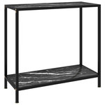 VIDAXL Table console Noir 80x35x75 cm Verre trempe