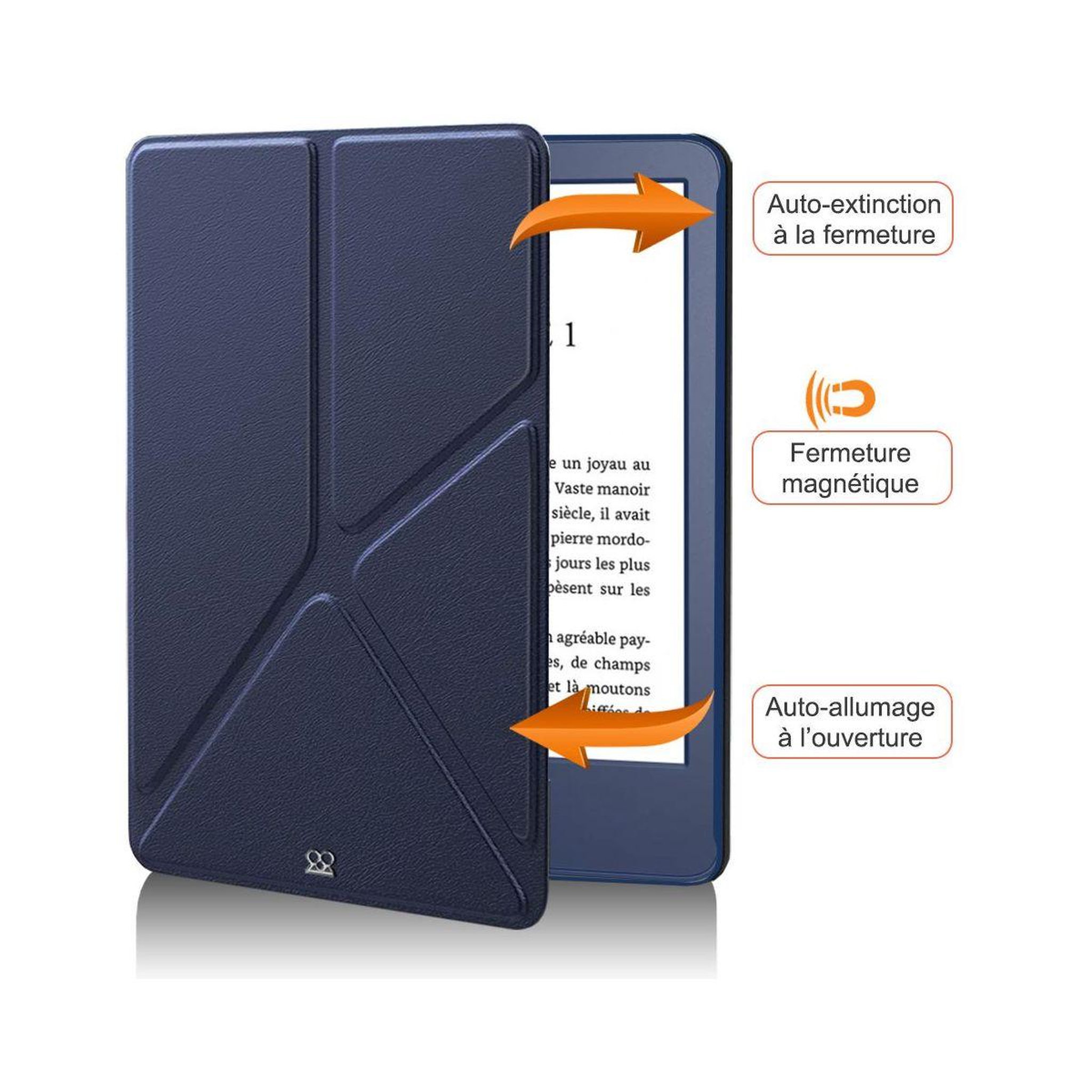 Voir la diapositive 3 : IBROZ Etui origami kindle 11thgen bleu