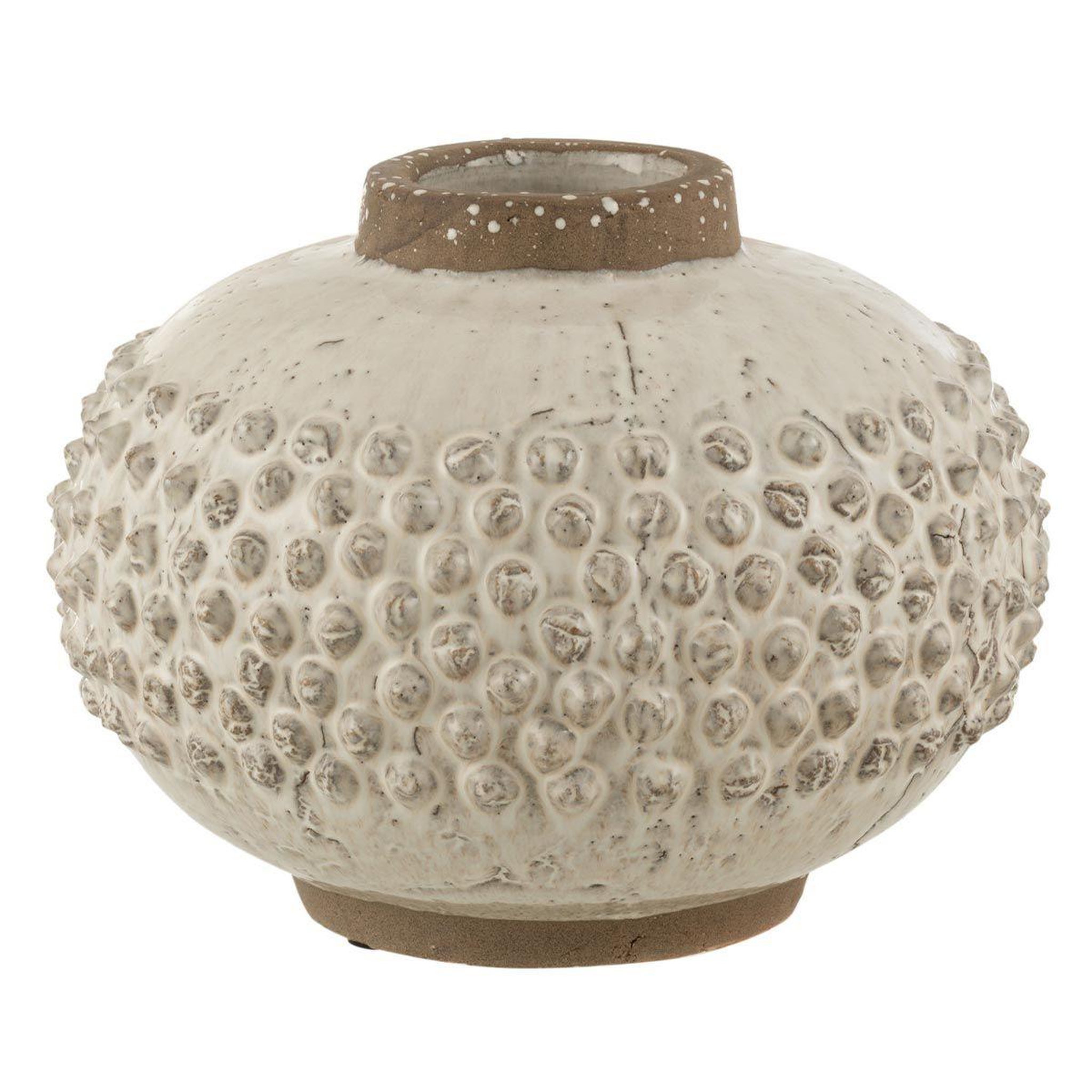 J-LINE Vase design  bord pointu  34cm blanc & gris
