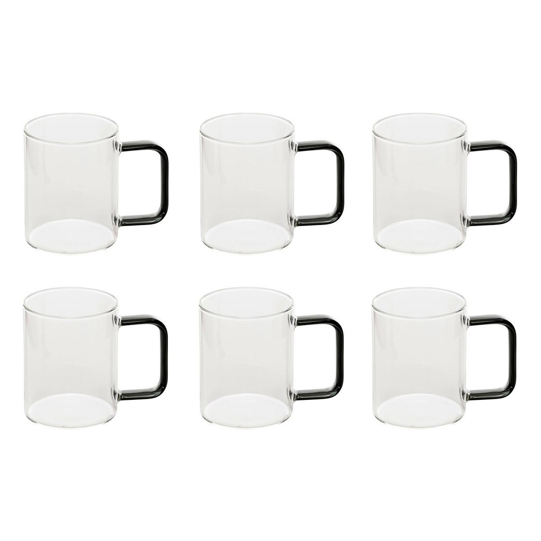 SECRET DE GOURMET Lot de 6 mugs en verre  mia  20cl transparent
