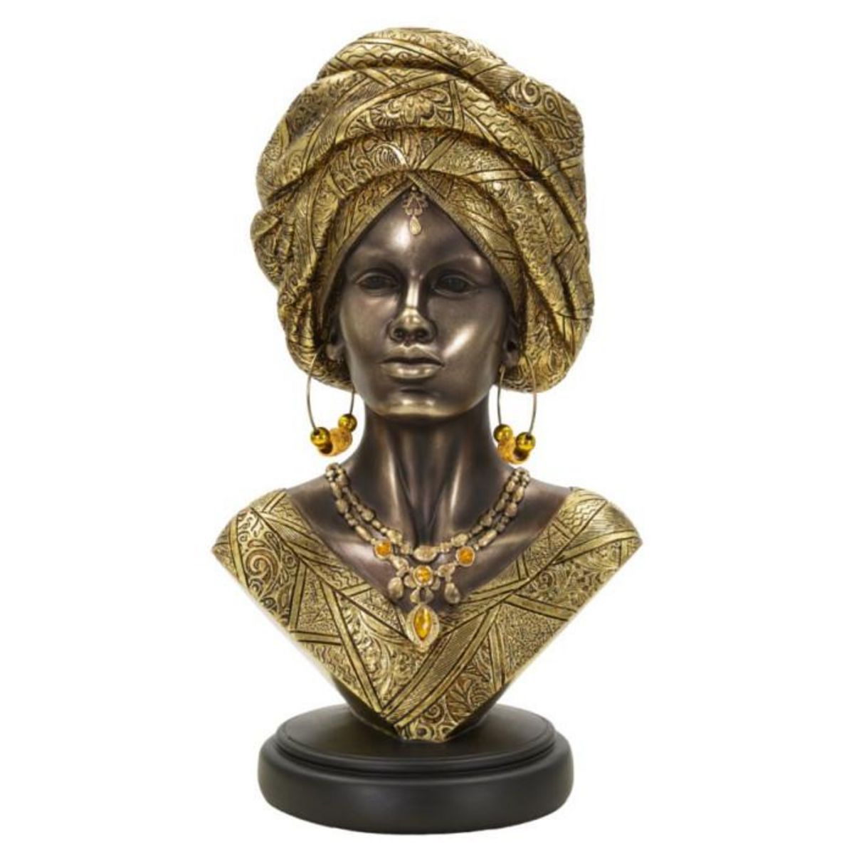Paris Prix Buste Femme Africaine en Résine  Nairobi  38cm Or