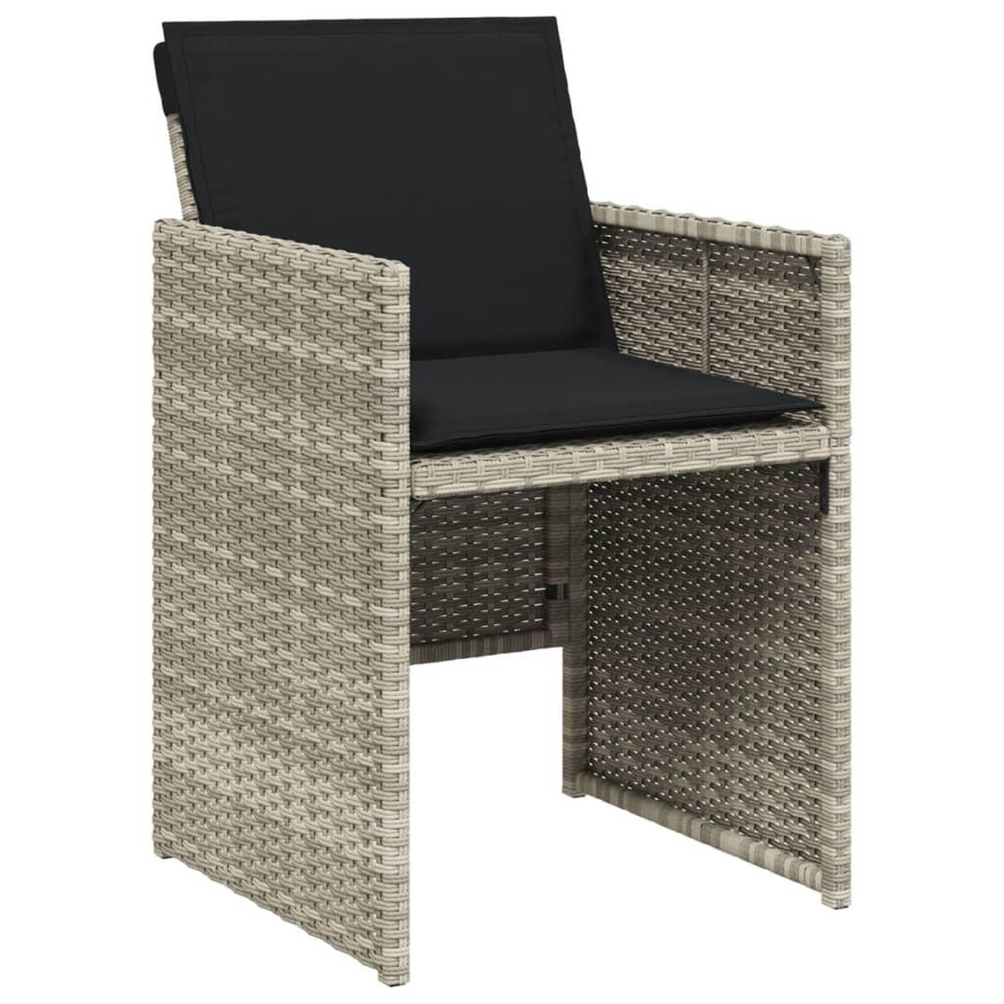Voir la diapositive 5 : VIDAXL Ensemble a manger de jardin et coussins 15 pcs gris clair rotin
