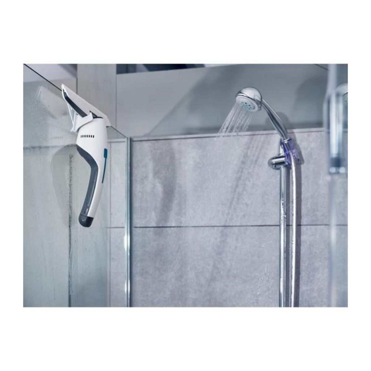 Leifheit LEIFHEIT 51035 - Aspirateur a vitres et salle de bains Nemo - Reservoir 60ml - Autonomie 45min - IPX7 - Design ergonomique et fi