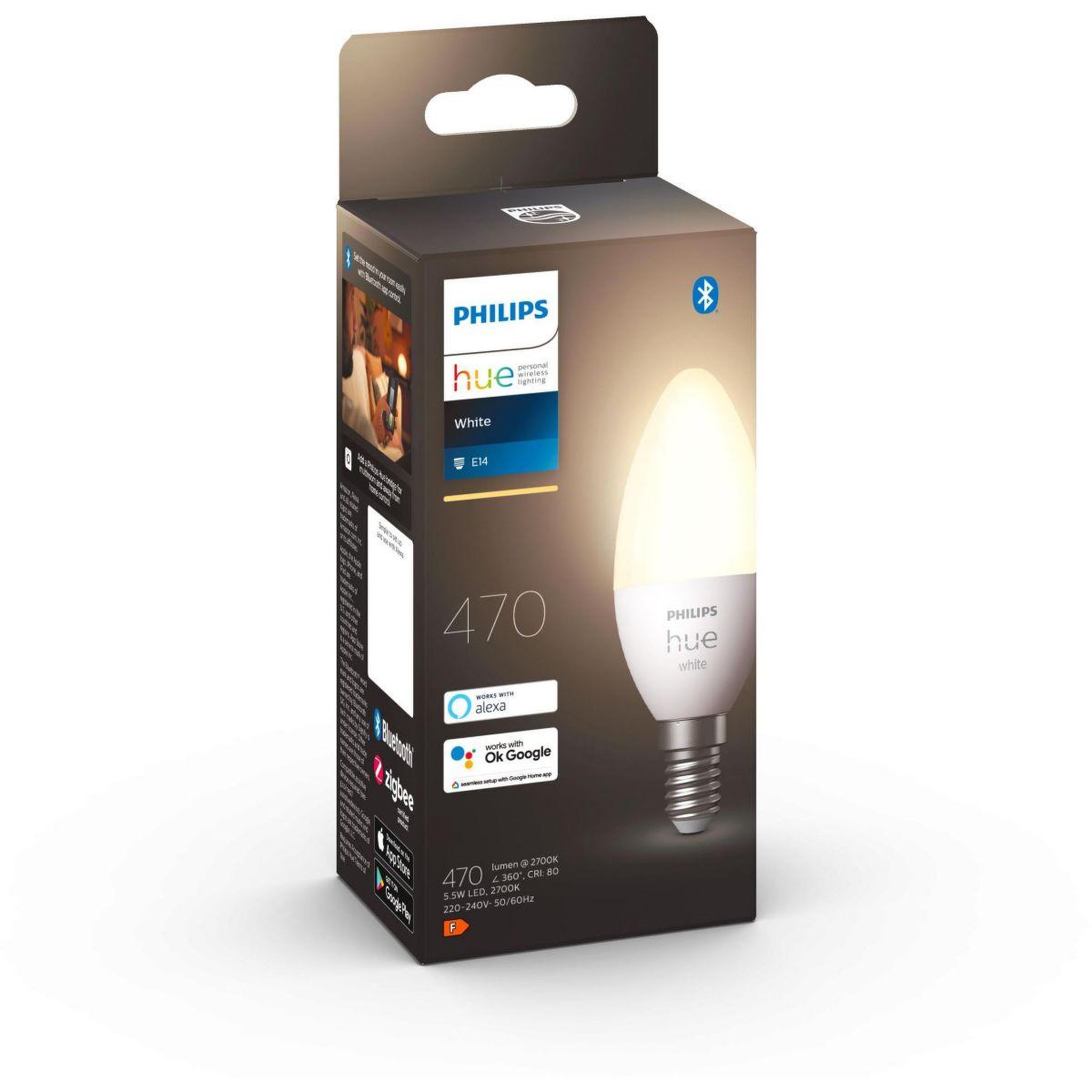 Voir la diapositive 5 : PHILIPS HUE Ampoule LED connectée E14 White Flamme
