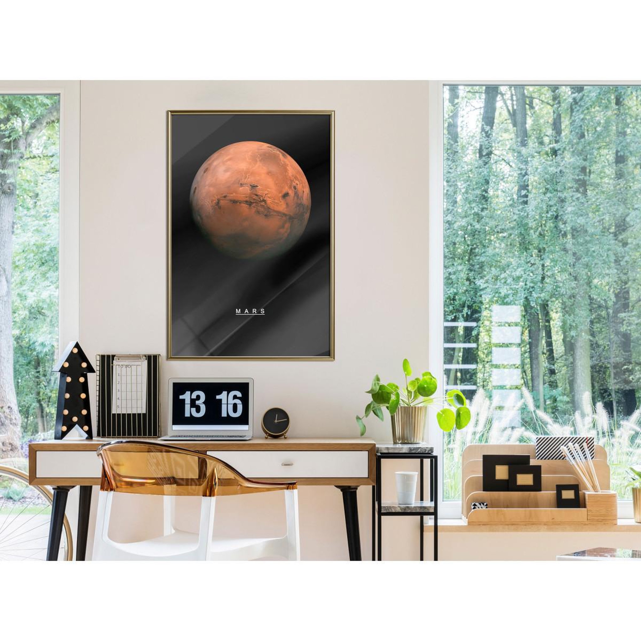Voir la diapositive 2 : Paris Prix Affiche murale encadrée  the solar system mars