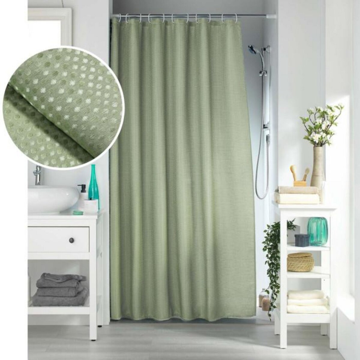 Paris Prix Rideau de Douche  Quartz  180x200cm Sauge