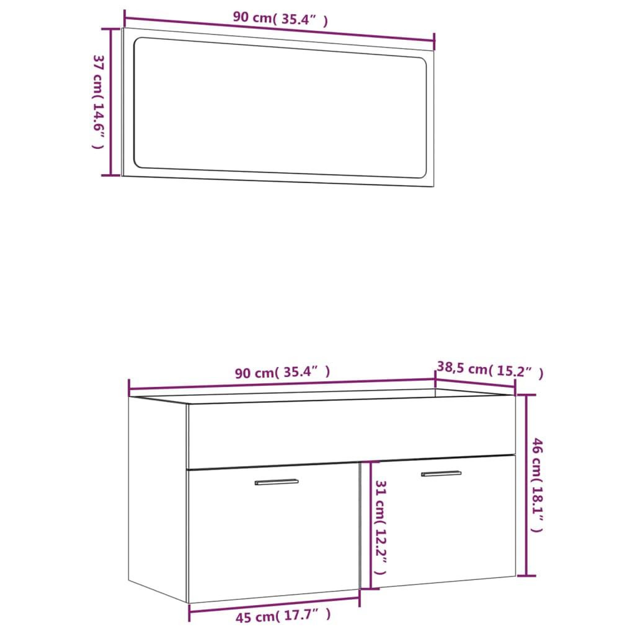 Voir la diapositive 6 : VIDAXL Ensemble de meubles de salle de bain 2 pcs Chene marron