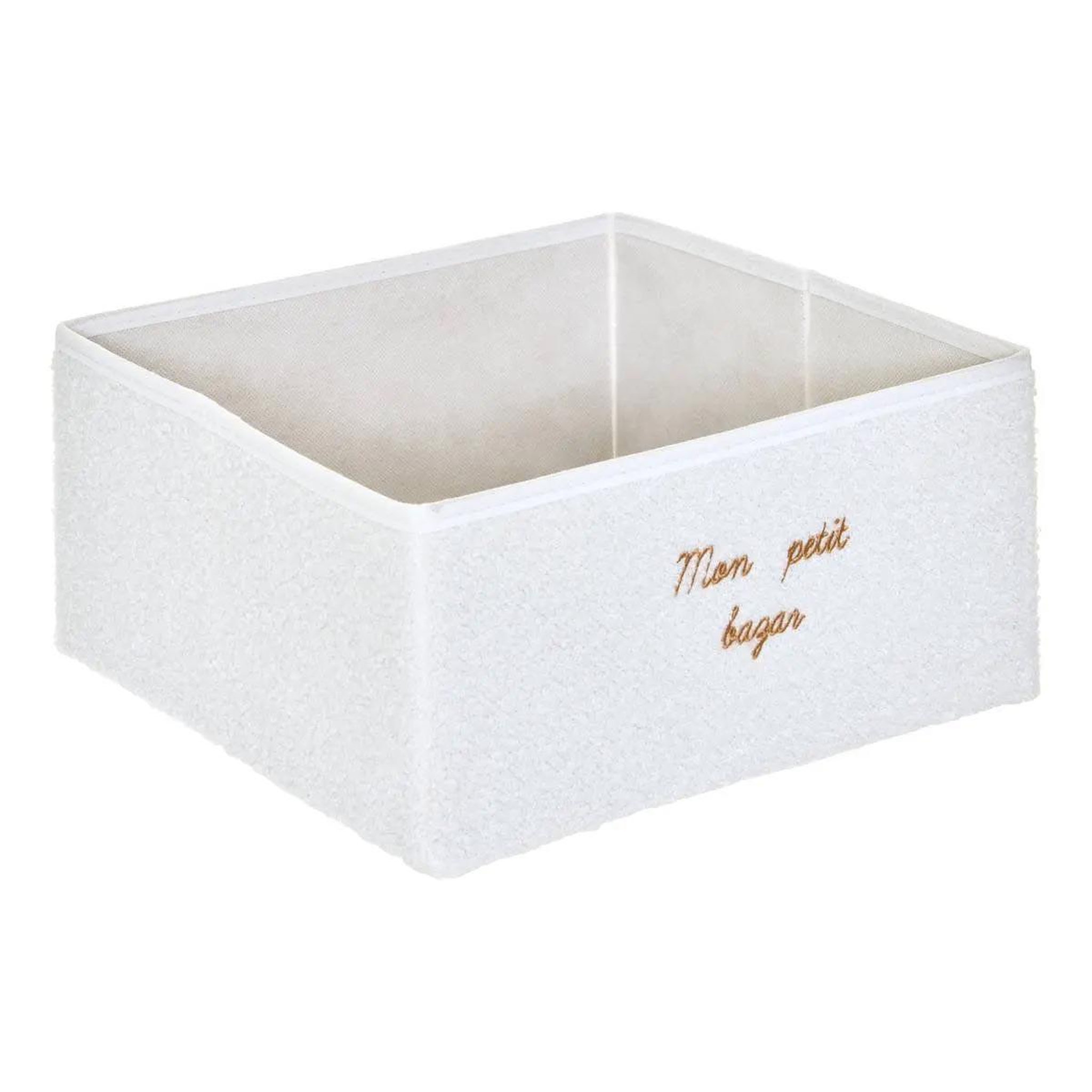 Atmosphera Kids Boîte de rangement enfant  mon petit bazar  29x29cm blanc