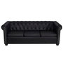 Voir la diapositive 2 : VIDAXL Canape Chesterfield a 3 places cuir synthetique noir