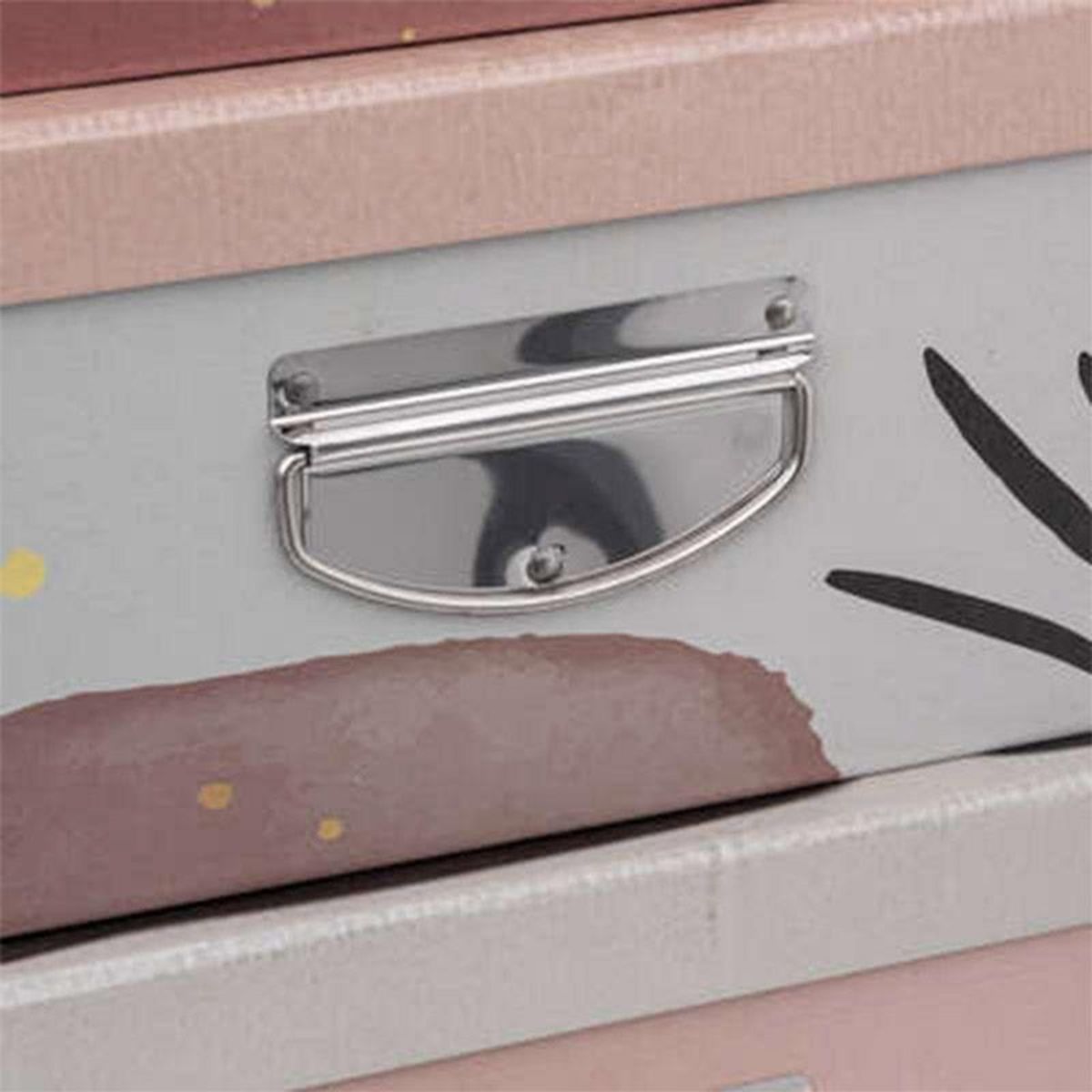  Lot de 6 Boîtes de Rangement  Animaux  48cm Rose