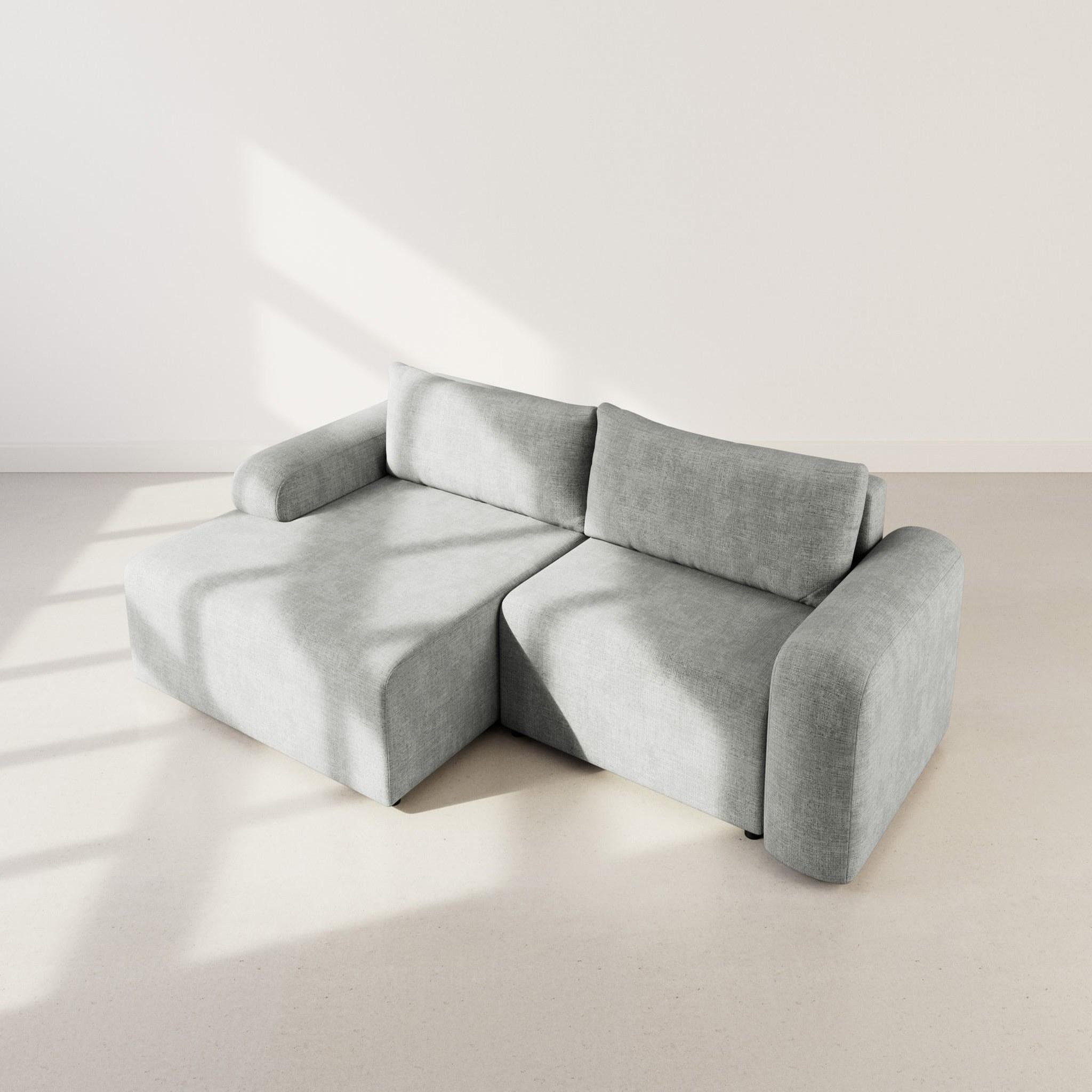 Voir la diapositive 6 : BEST MOBILIER Rebecca - canapé d'angle gauche 4 places convertible avec coffre en velours texturé