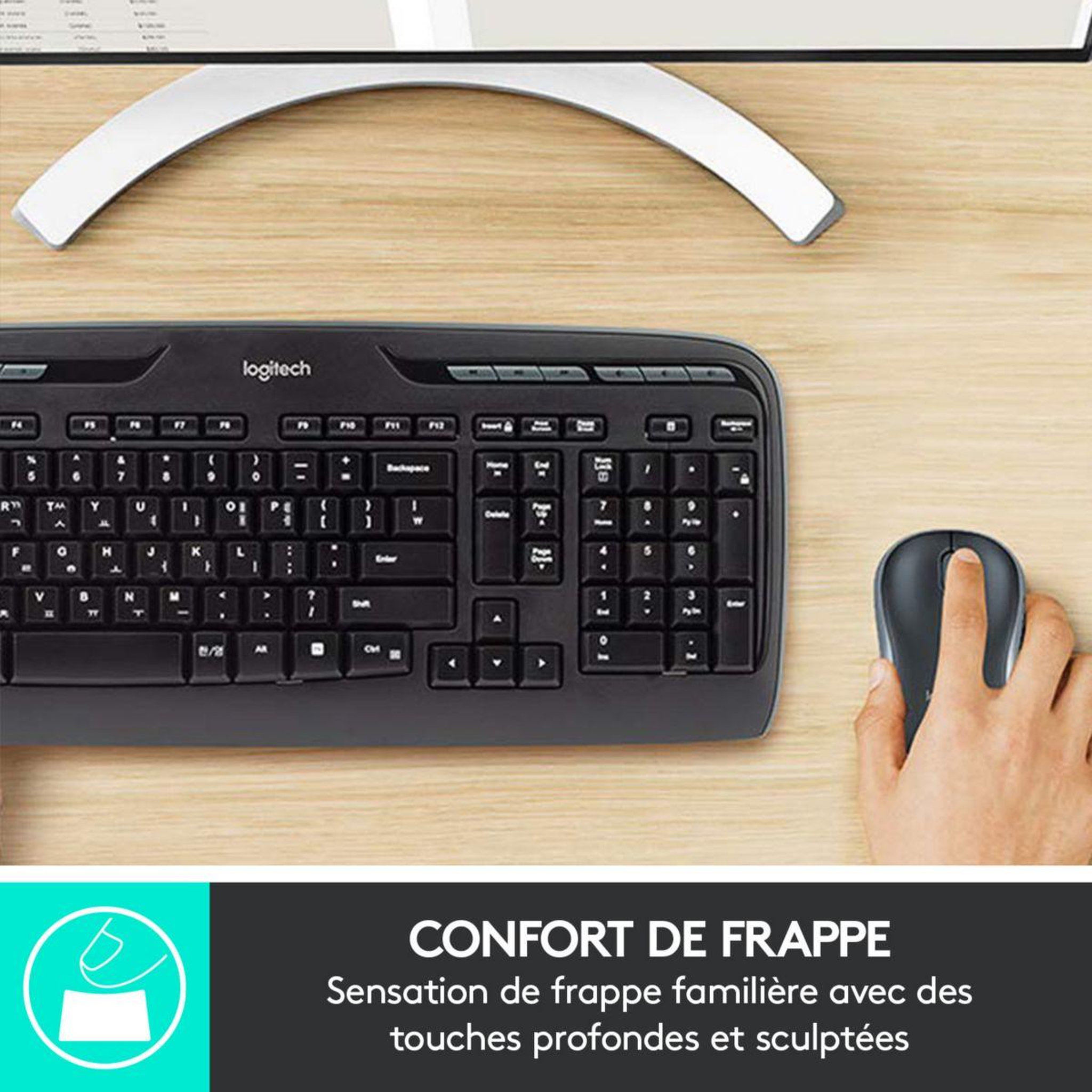Voir la diapositive 2 : Logitech Clavier + souris mk330