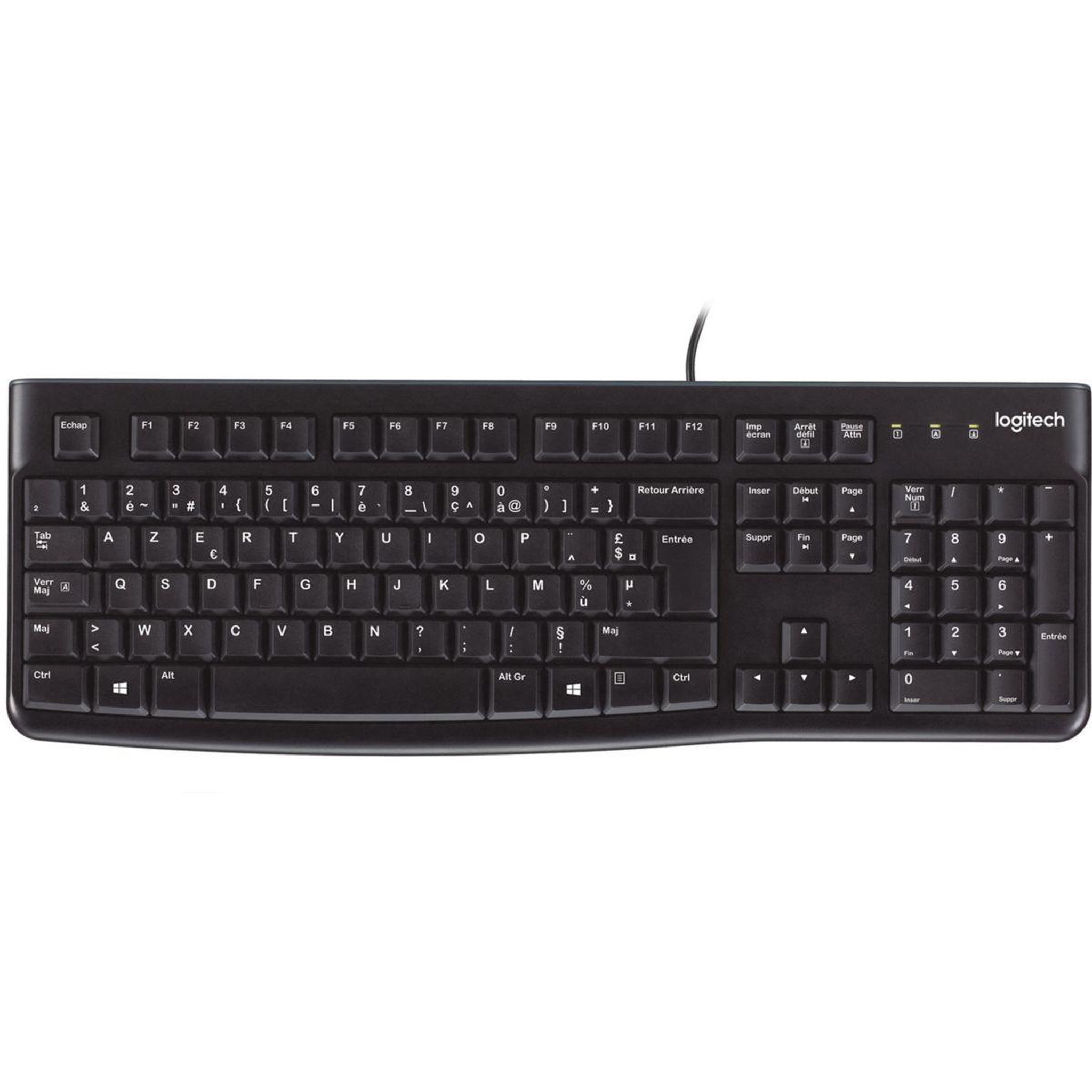 Logitech Clavier filaire k120 usb touches silencieuses