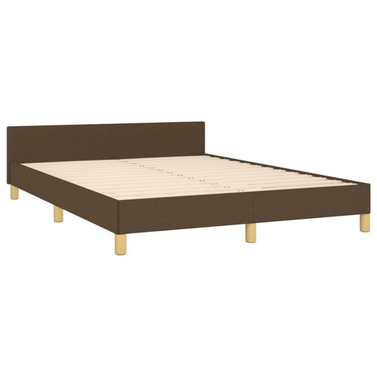 VIDAXL Cadre de lit sans matelas marron fonce 140x200 cm tissu