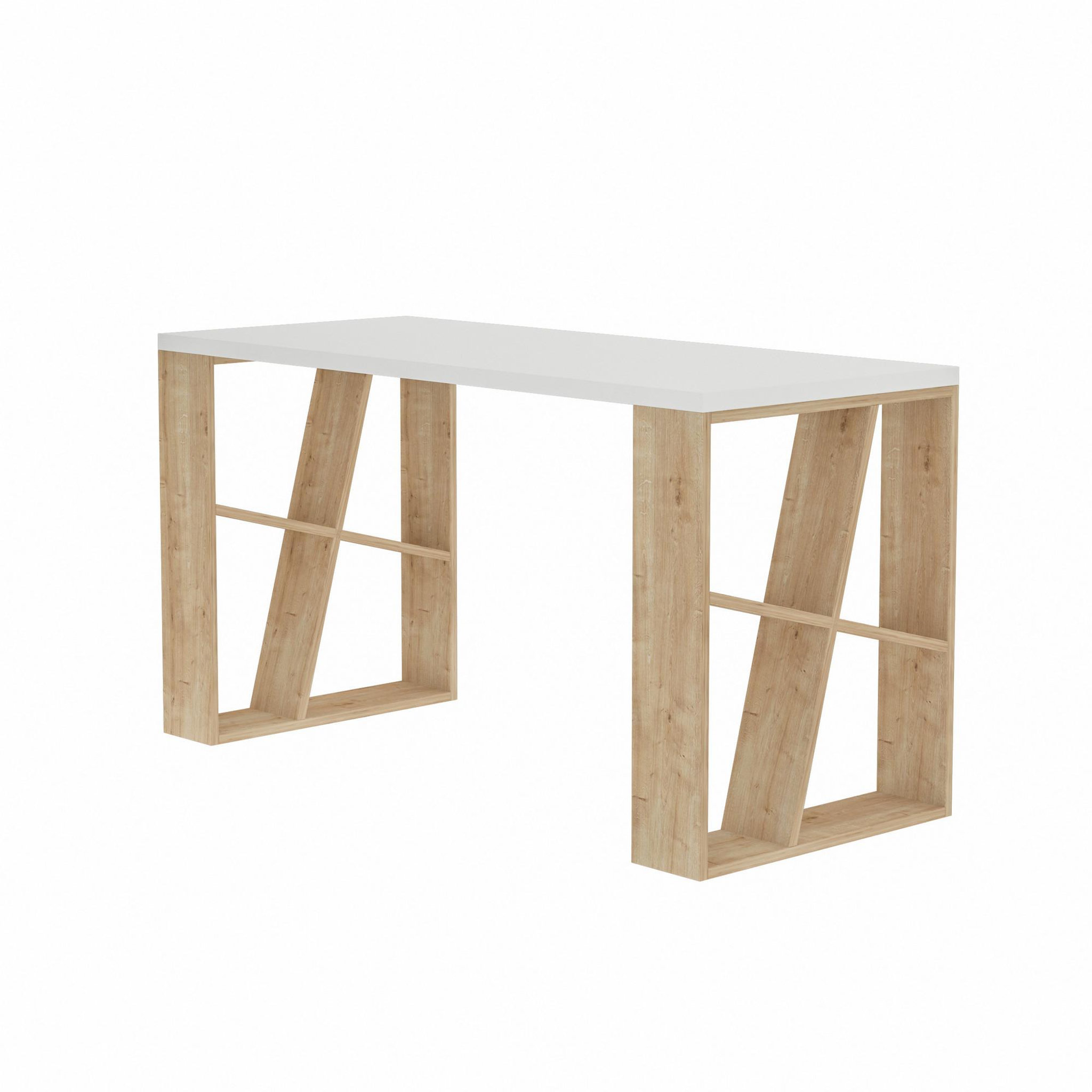 Voir la diapositive 3 : Habitat et Jardin Bureau en bois  honey  - 140 x 60 x 75 cm - chêne blanc