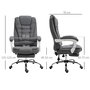 Voir la diapositive 3 : VINSETTO Fauteuil de bureau manager grand confort repose-pied dossier inclinable accoudoirs rembourrés tissu aspect lin gris