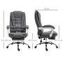 Voir la diapositive 3 : VINSETTO Fauteuil de bureau manager grand confort repose-pied dossier inclinable accoudoirs rembourrés tissu aspect lin gris