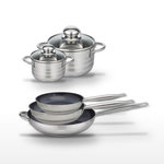 ELO Lot 3 Poêles 24/28/32cm et 2 Faitouts 12/16cm Elo Profi Therm Platinum