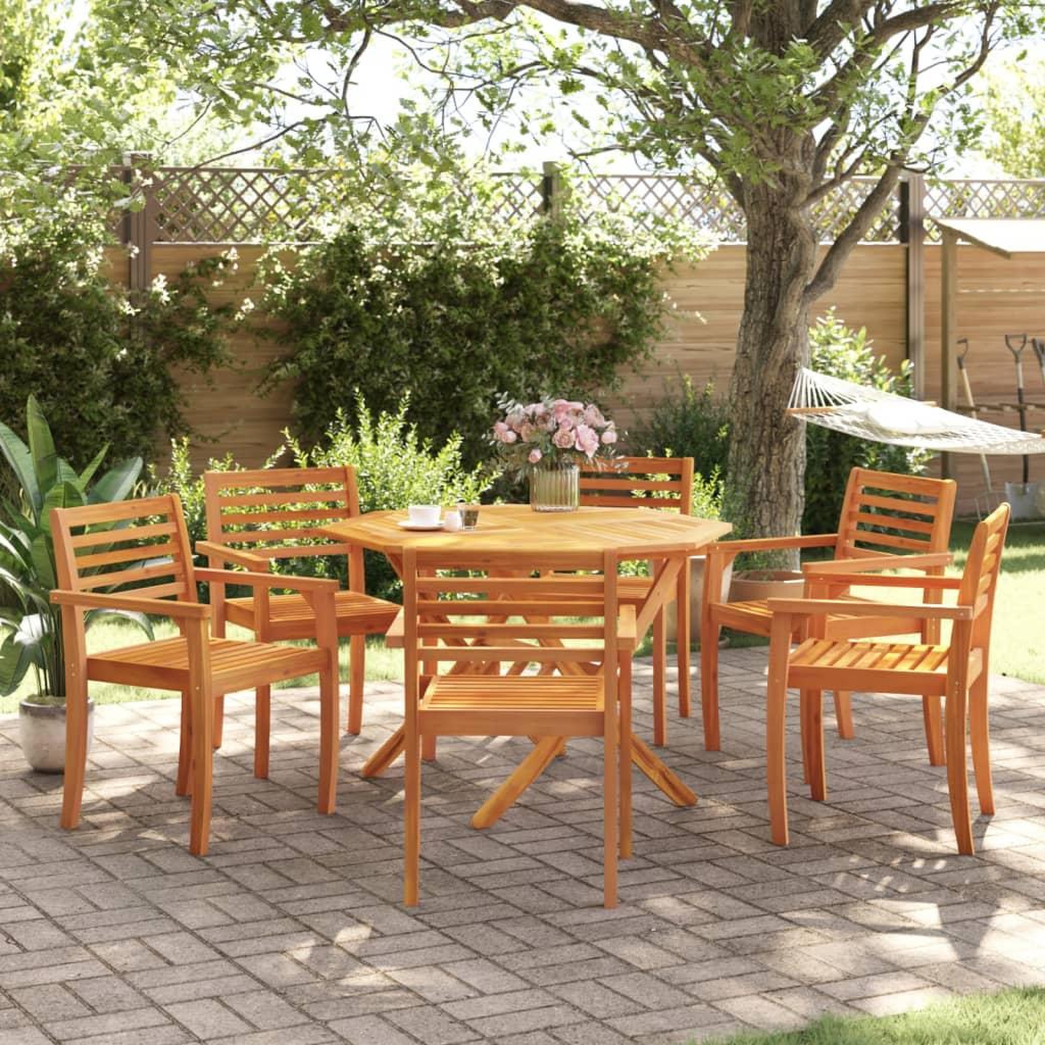 Voir la diapositive 3 : VIDAXL Chaises de jardin lot de 6 59x55x85 bois massif d'acacia