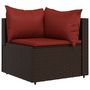 Voir la diapositive 4 : VIDAXL Salon de jardin 4 pcs avec coussins Marron Resine tressee