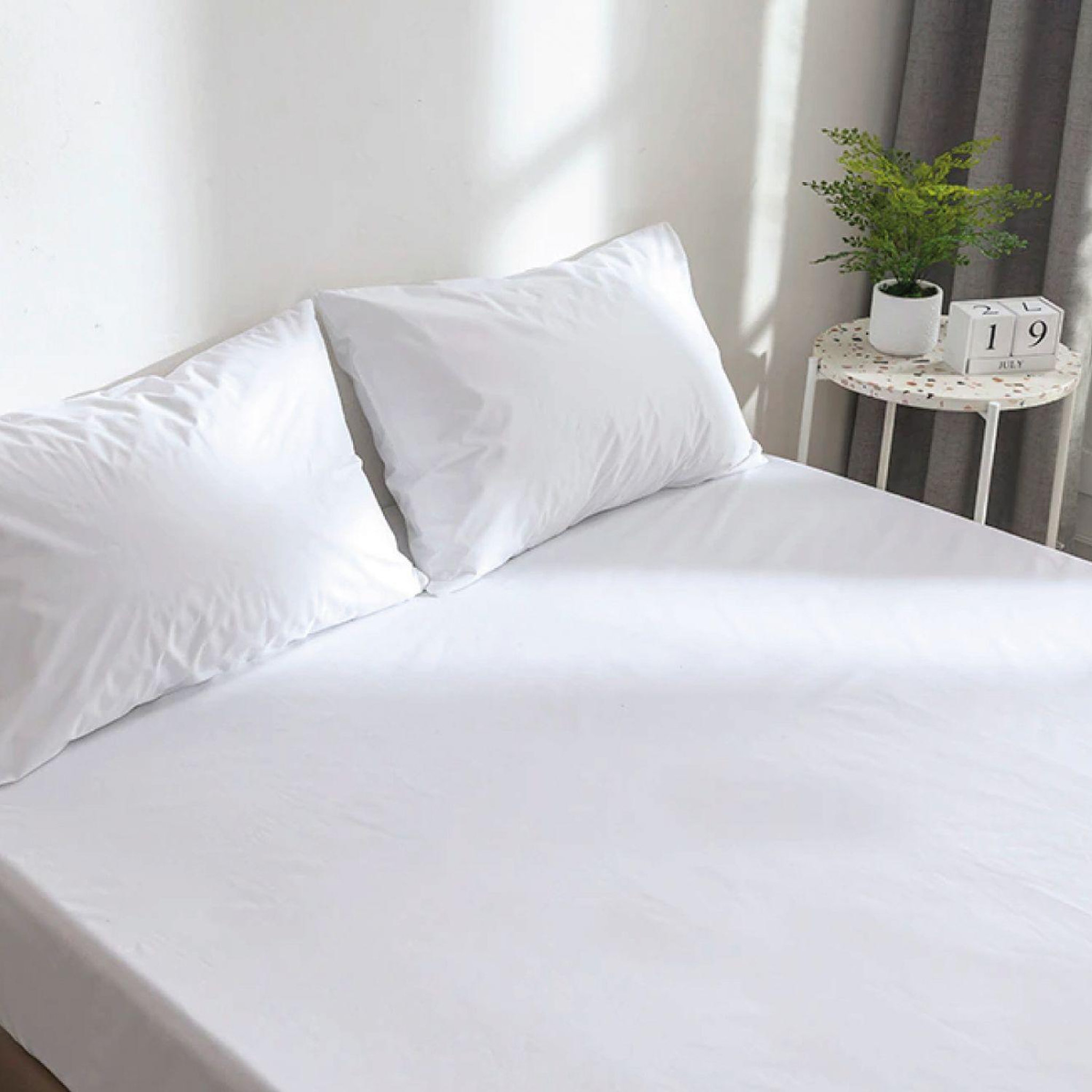 Voir la diapositive 4 : VIVEZEN Alèse, protège matelas imperméable et respirant - Coton et TPU - 140 x 200 cm - Blanc