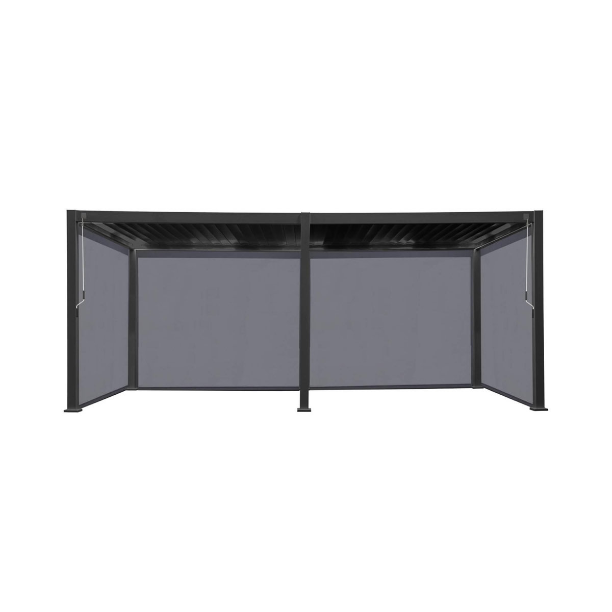 SWEEEK Pergola bioclimatique en aluminium, lames orientables 3x6m Triomphe + 4 stores latéraux 3m