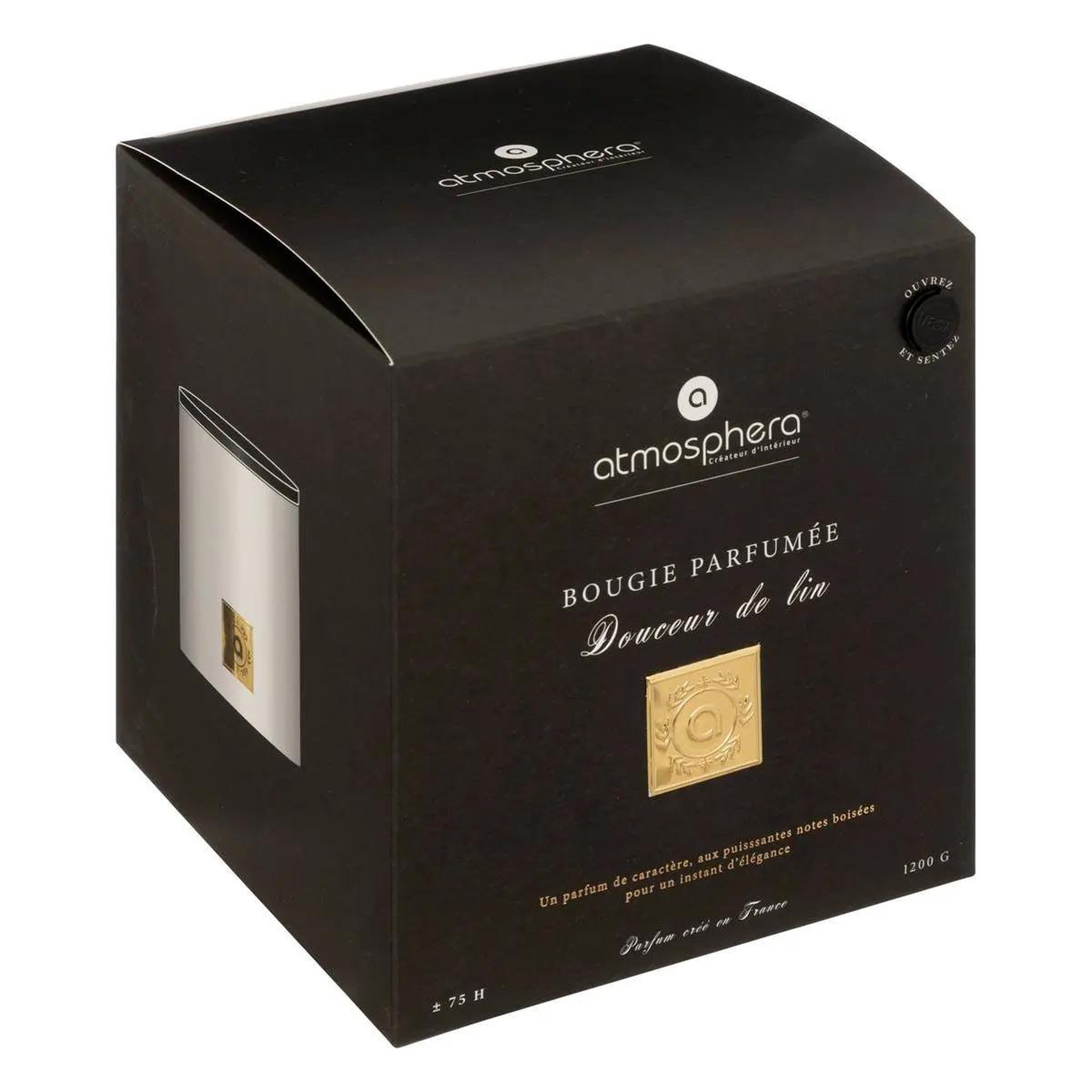 Voir la diapositive 3 : ATMOSPHERA Bougie parfumée  enzo  1200g douceur de lin