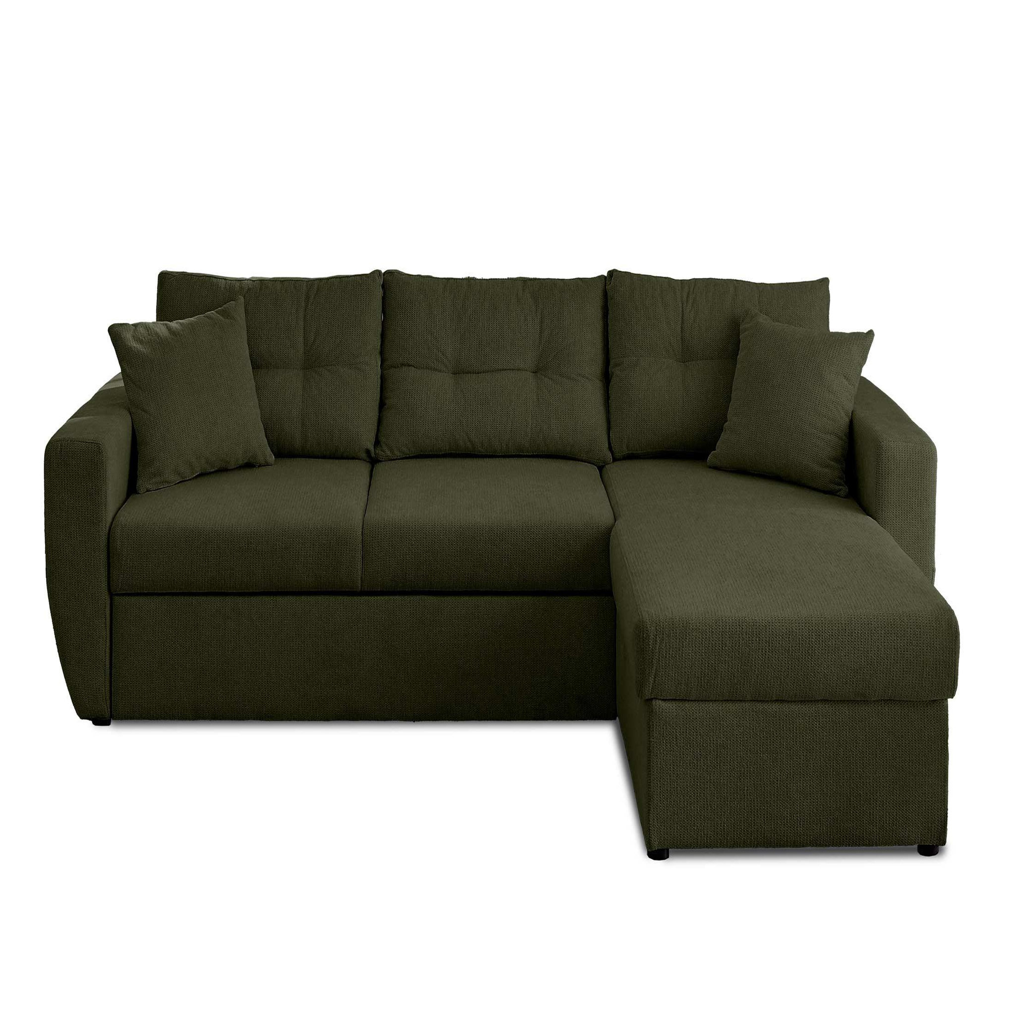 Voir la diapositive 1 : BEST MOBILIER Astoria - canapé d'angle réversible 4 places - convertible avec coffre - en tissu texturé