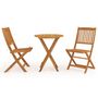 Voir la diapositive 2 : VIDAXL Ensemble a manger de jardin pliable 3 pcs Bois d'acacia solide
