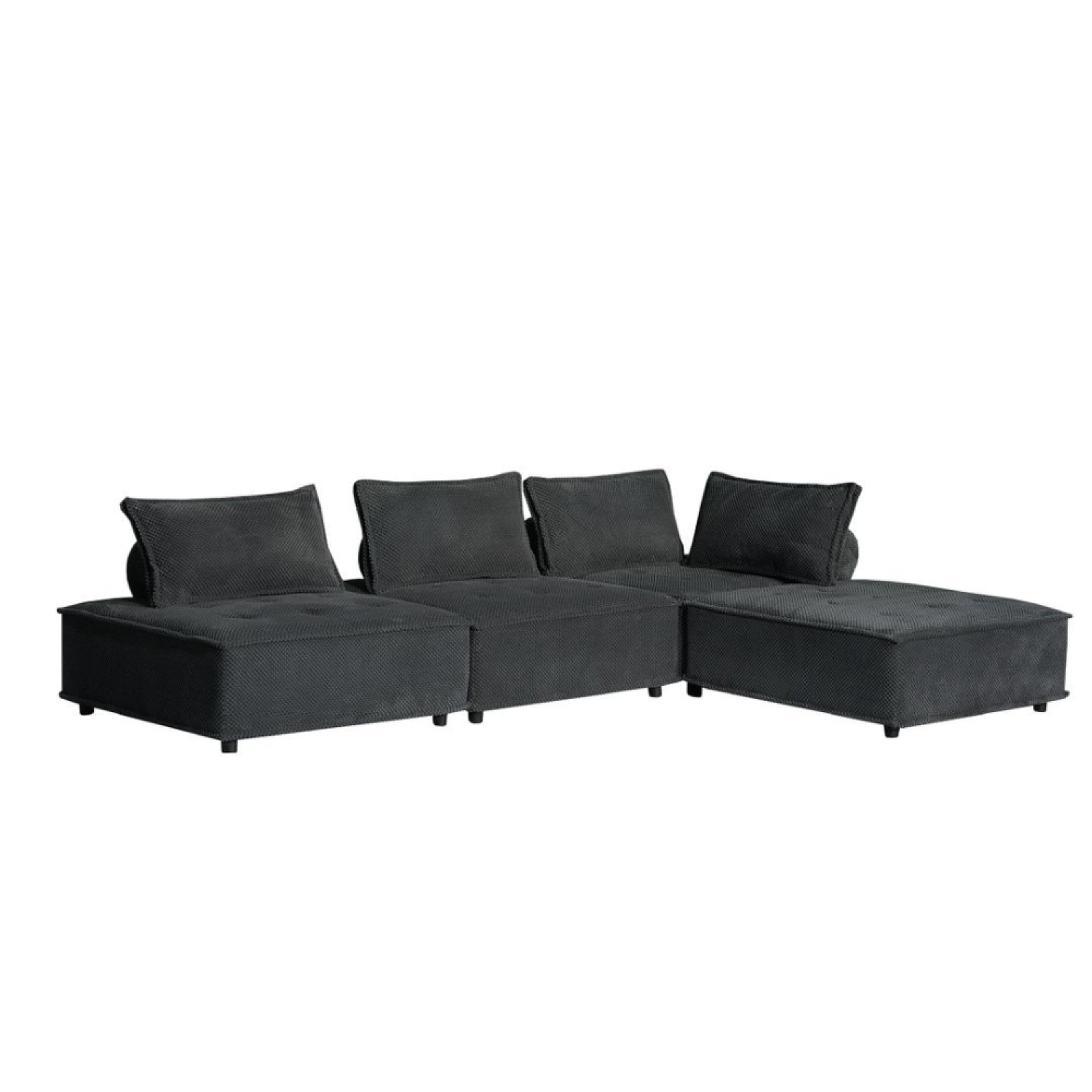 CONCEPT USINE Canapé d'angle 4 places gris foncé stava