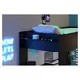 Lit mezzanine gaming à LED 90x200 cm avec bureau et rangement CONNECT
