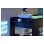 Voir la diapositive 8 : Lit mezzanine gaming à LED 90x200 cm avec bureau et rangement CONNECT