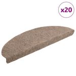 VIDAXL Tapis d'escalier autocollant 20 pcs creme 65x21x4 cm